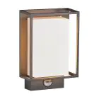 Nordlux Nestor Wandlamp Aluminium Zwart 8W 550lm - 827 Zeer Warm Wit | IP44 - Bewegings- en Lichtsensor